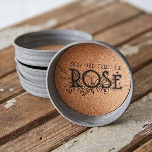 Stop and smell the Rose’ Coasters Set